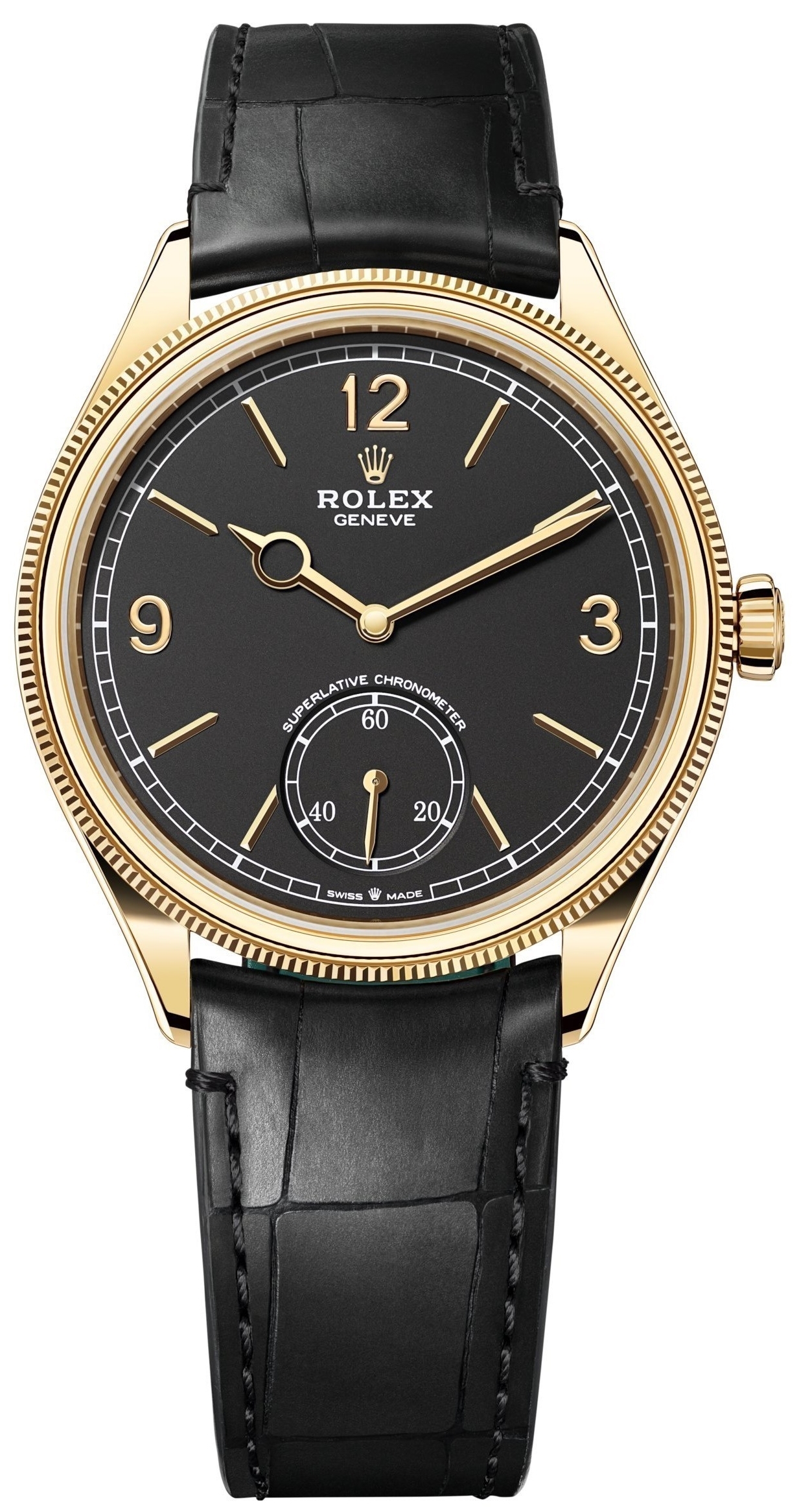 Rolex 1908 Herrklocka 52508-0002 Svart/Läder Ø39 mm - Rolex