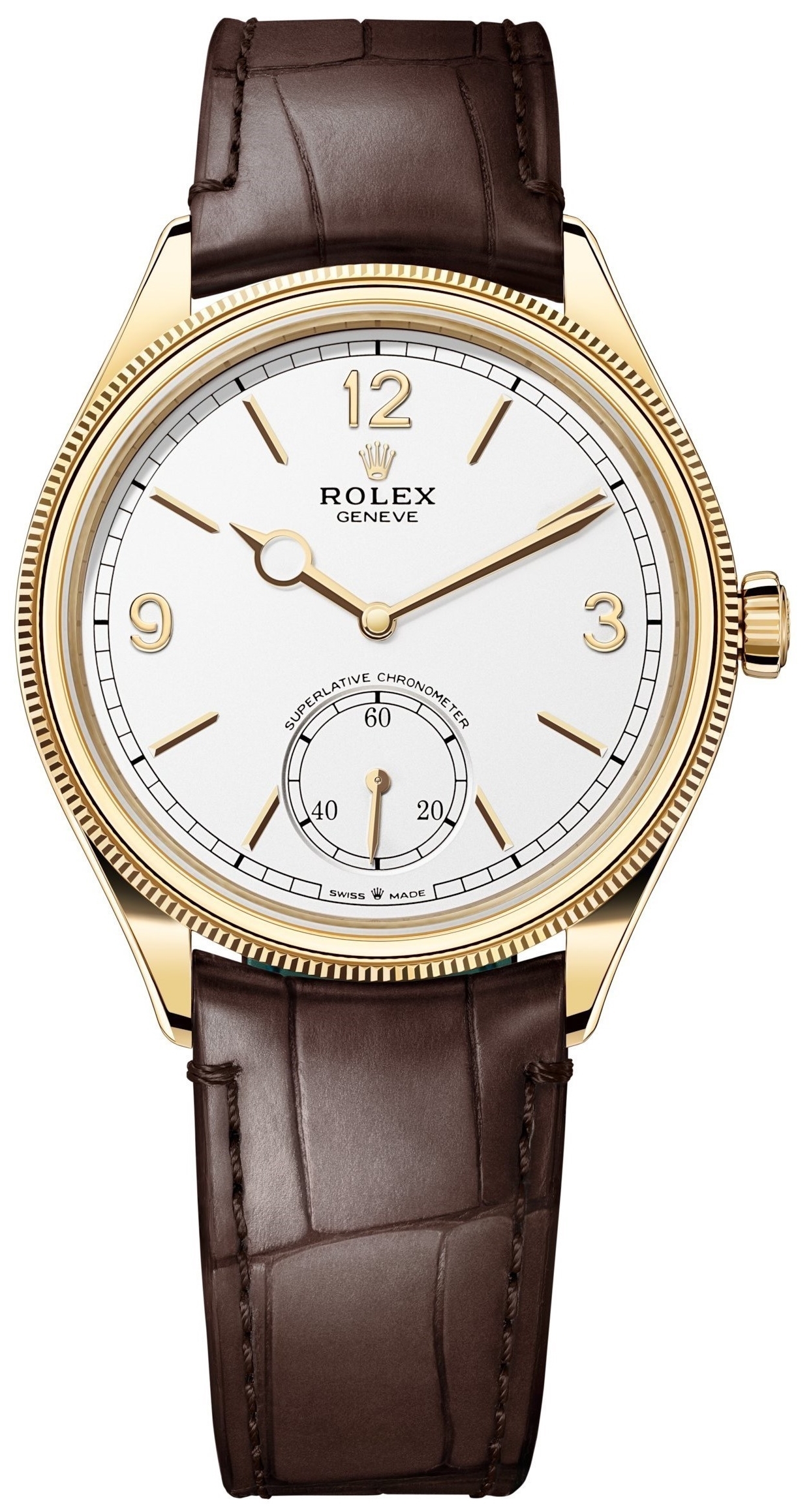 Rolex 1908 Herrklocka 52508-0006 Vit/Läder Ø39 mm - Rolex