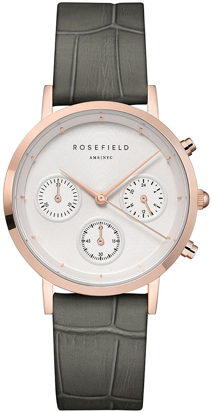Rosefield Damklocka NCGRG-N95 The Gabby Vit/Läder Ø33 mm - Rosefield