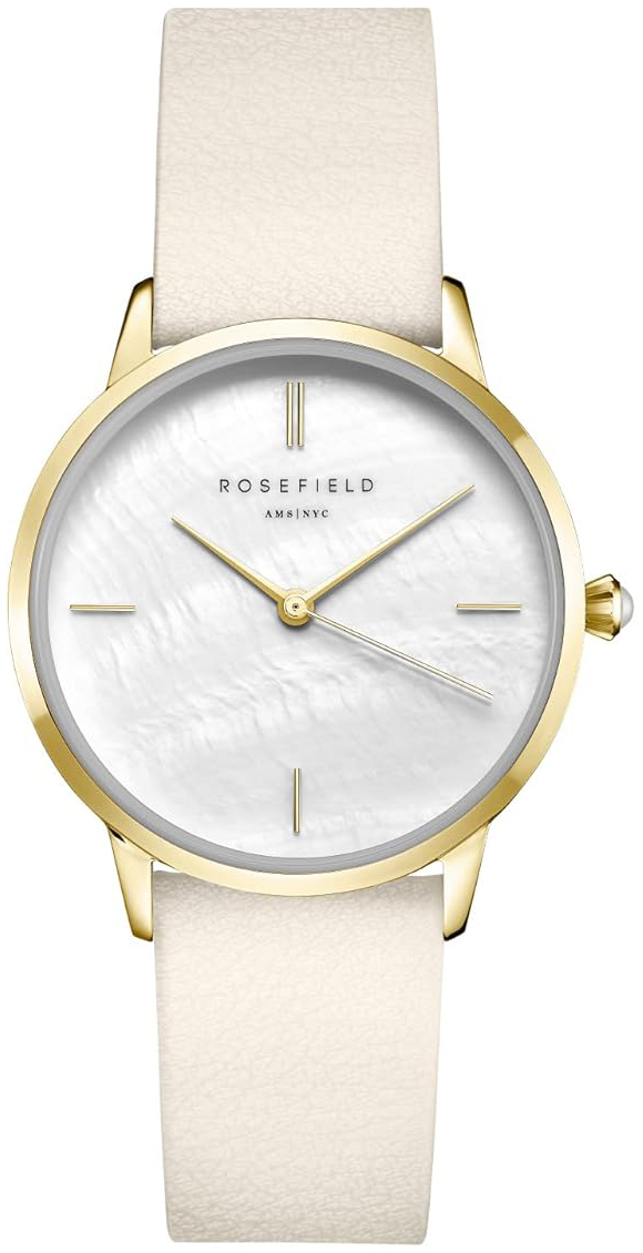 Rosefield Damklocka RMBLG-R04 The Pearl Edit Vit/Läder Ø36 mm