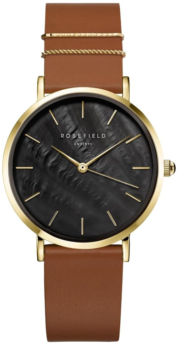 Rosefield Damklocka WBCLG-W96 The West Village Svart/Läder Ø33 mm