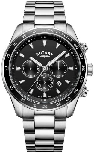 Rotary Herrklocka GB05109/04 Henley Svart/Stål Ø43 mm - Rotary