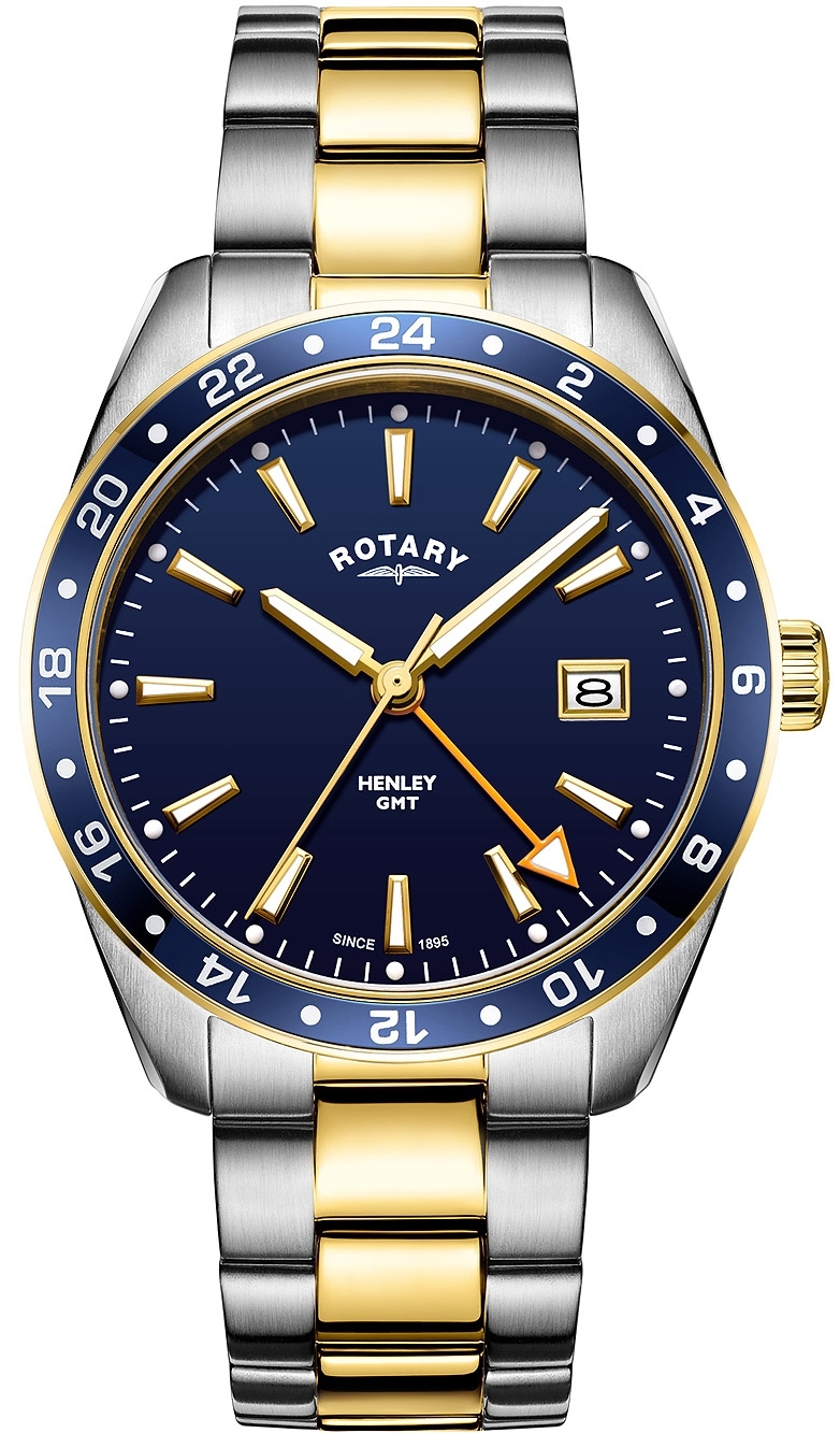 Rotary Herrklocka GB05296/05 Henley Blå/Stål Ø40 mm - Rotary