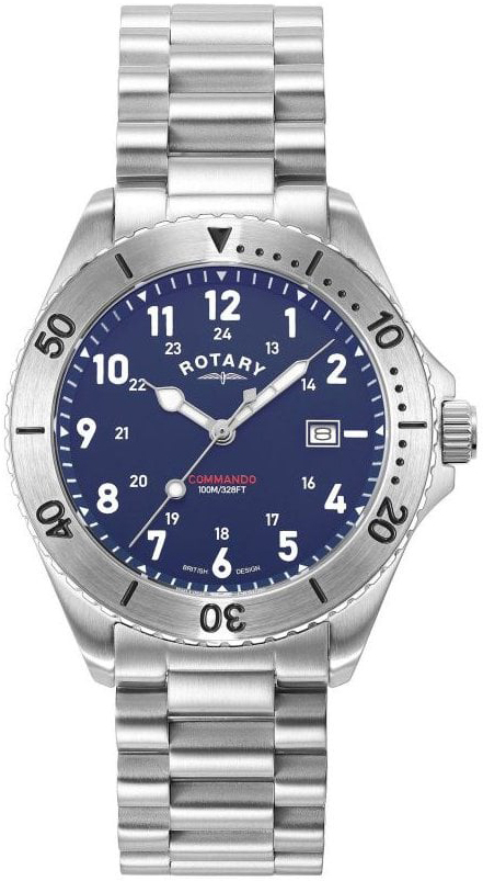 Rotary Herrklocka GB05475/52 Commando Blå/Stål Ø40 mm - Rotary