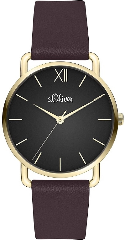 s.Oliver Damklocka SO-4154-LQ S.Oliver Classic Svart/Läder Ø32 mm