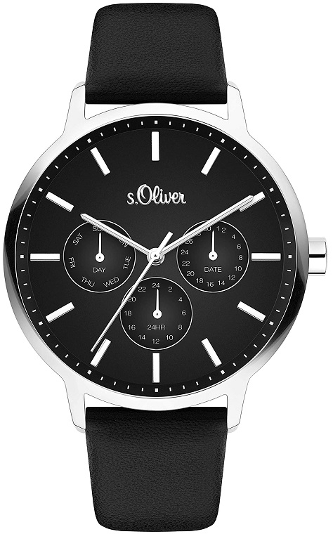 s.Oliver Damklocka SO-4165-LM S.Oliver Classic Svart/Läder Ø40 mm - s.Oliver