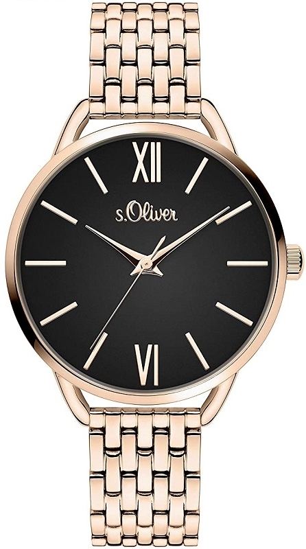 s.Oliver Damklocka SO-4193-MQ S.Oliver Classic Svart/Roséguldstonat