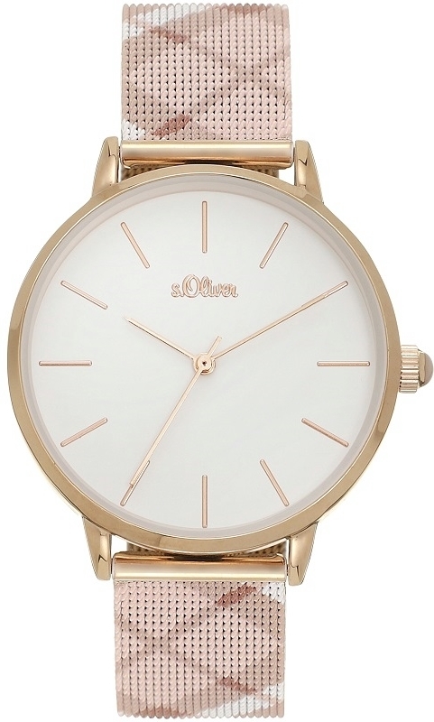 s.Oliver Damklocka SO-4204-MQ S.Oliver Classic Vit/Roséguldstonat - s.Oliver