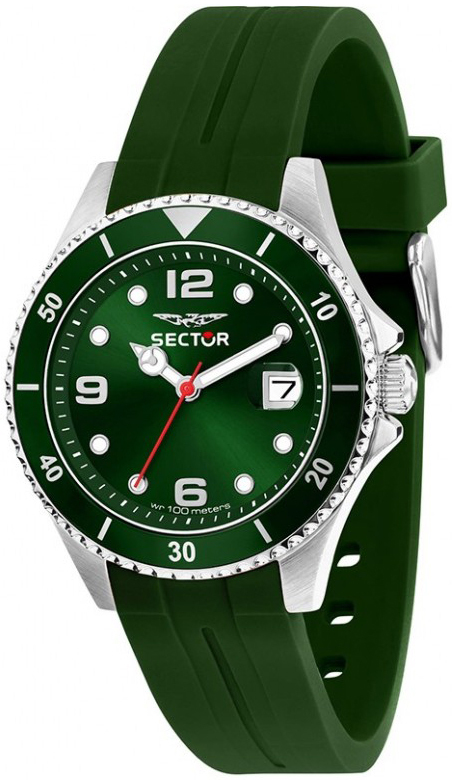 Sector 230 Herrklocka R3251161055 Gr&ouml;n/Gummi &Oslash;39 mm