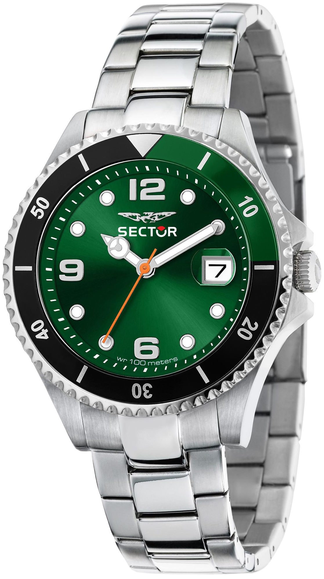 Sector 230 Herrklocka R3253161050 Gr&ouml;n/St&aring;l &Oslash;39 mm