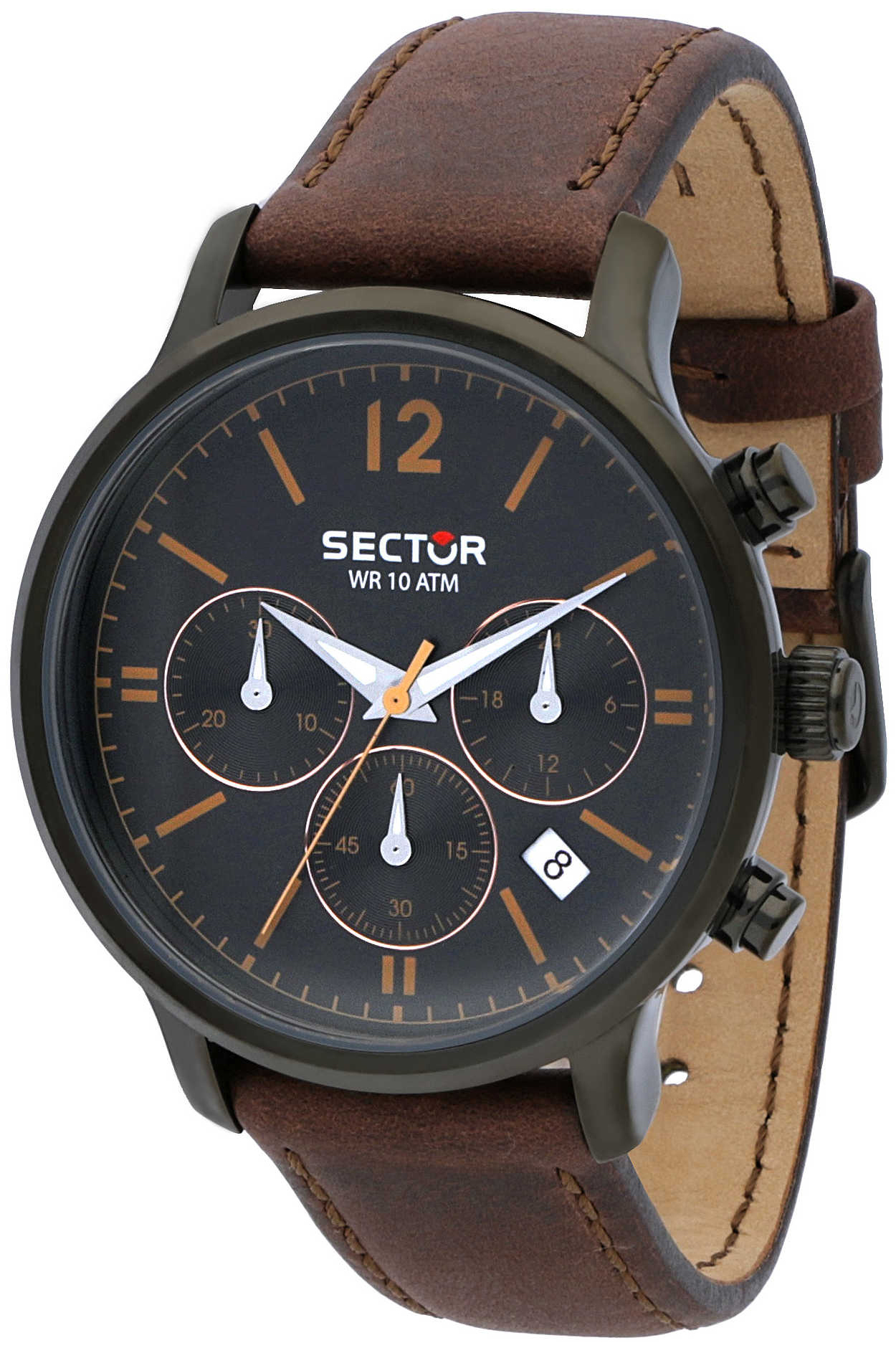 Sector Herrklocka R3271693001 Svart/Läder Ø42 mm - Sector