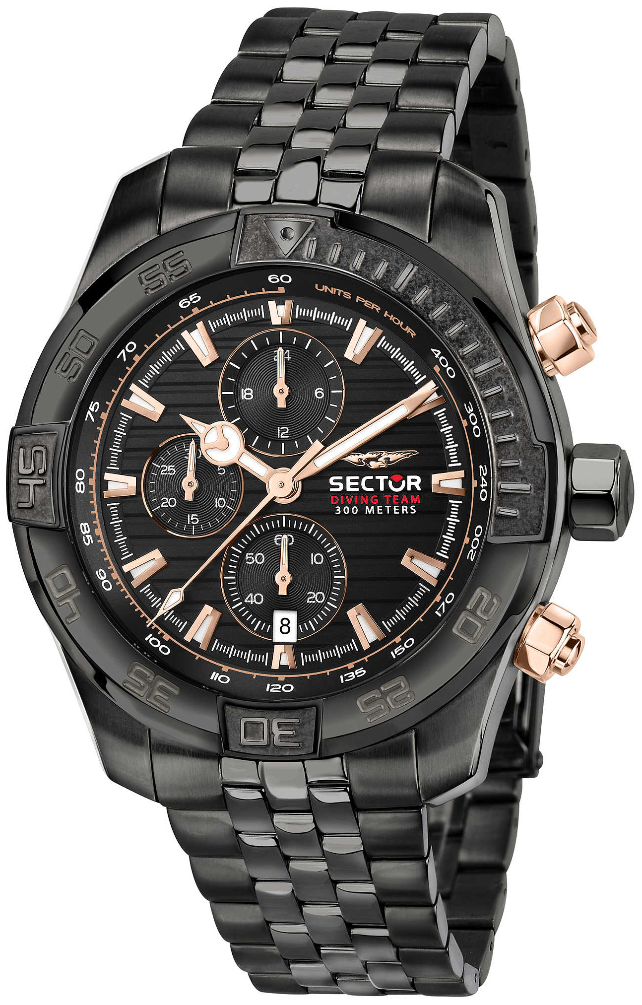 Sector Herrklocka R3273635003 Diving Team Svart/Stål Ø45 mm - Sector