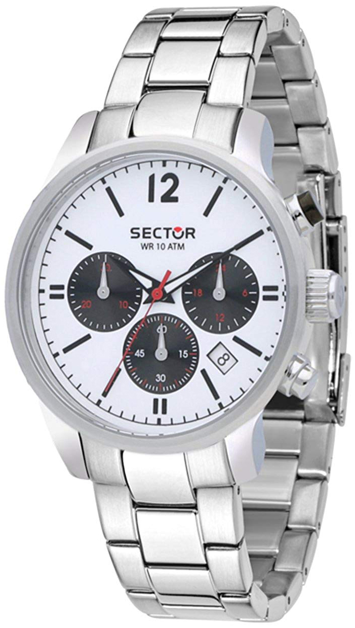 Sector Herrklocka R3273693003 Vit/Stål Ø42 mm - Sector