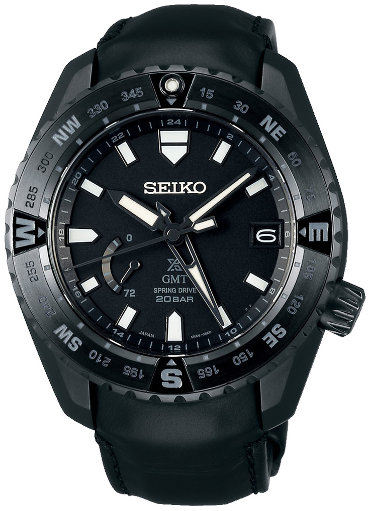 Seiko Herrklocka SNR027J1 Prospex Svart/Läder Ø44.8 mm - Seiko