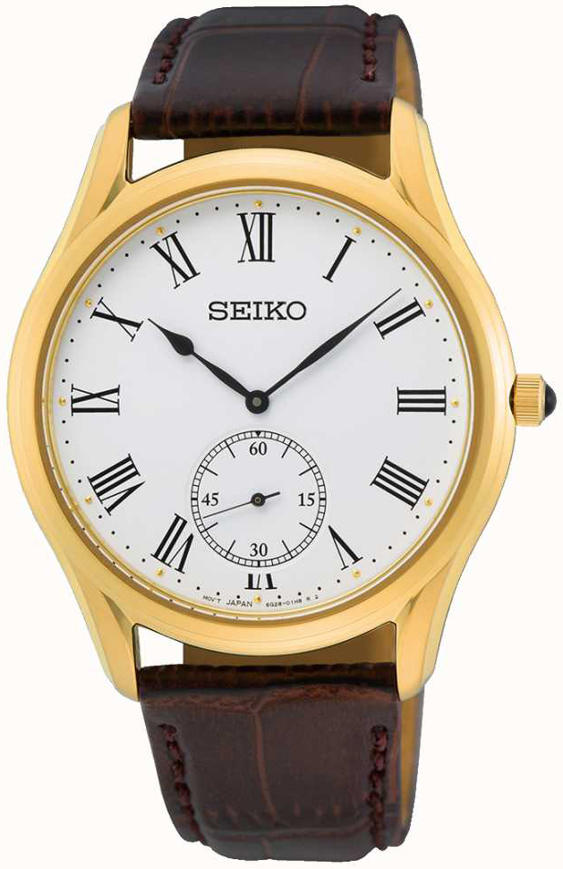 Seiko Herrklocka SRK050P1 Conceptual Vit/L&auml;der &Oslash;39 mm
