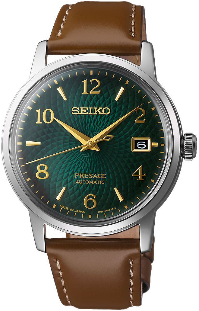 Seiko Herrklocka SRPE45J1 Presage Grön/Läder Ø38.3 mm - Seiko