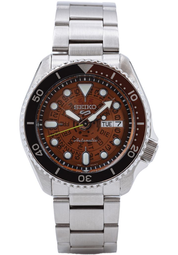 Seiko 5 Sports Herrklocka SRPJ47K1 Skeleton Dial Brun/Stål Ø43 mm - Seiko