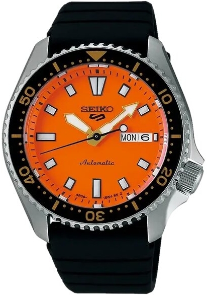 Seiko 5 Sports Herrklocka SRPL89K1 Orange/Gummi Ø42.5 mm - Seiko