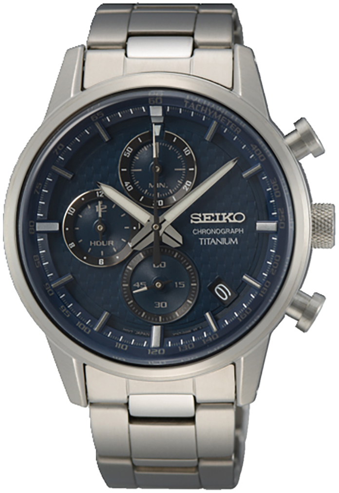 Seiko Herrklocka SSB387P1 Blå/Titan Ø41.6 mm - Seiko