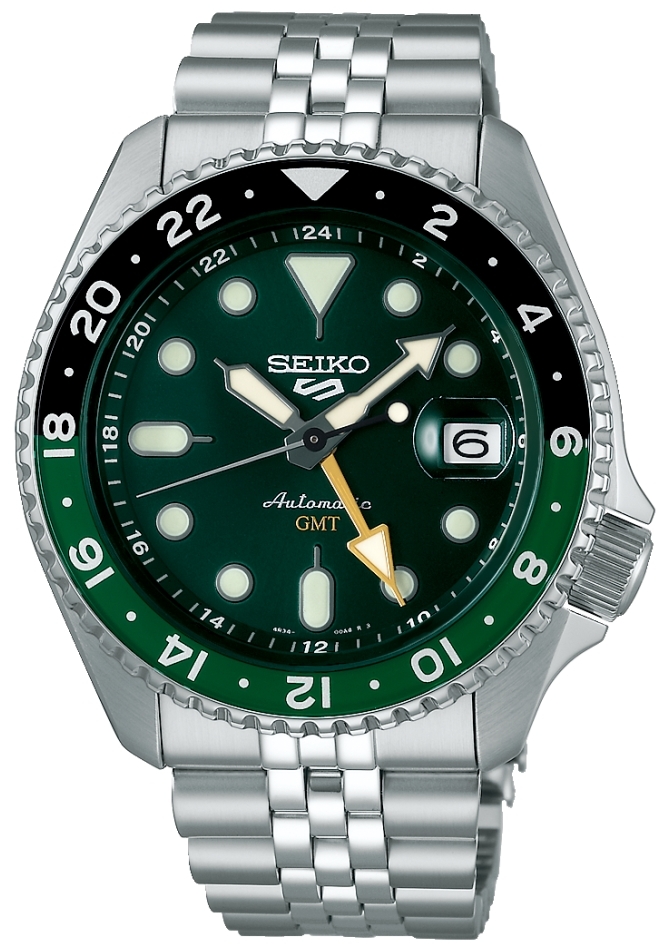 Seiko Herrklocka SSK035K1 Sport 5 Grön/Stål Ø42.5 mm - Seiko