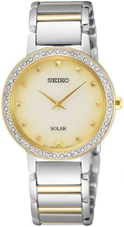 Seiko Damklocka SUP448P1 Champagnefärgad/Gulguldtonat stål Ø30 mm