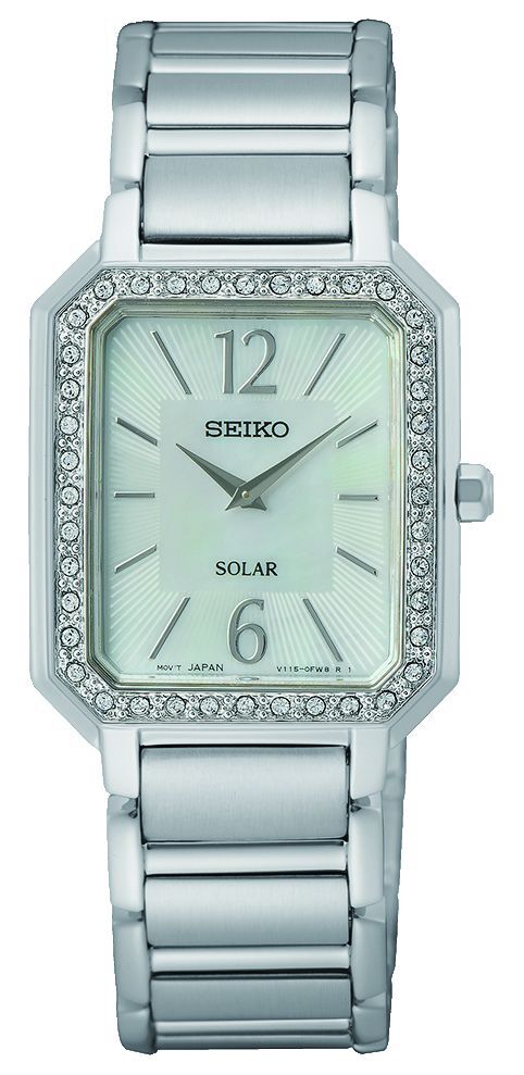 Seiko Damklocka SUP465P1 Solar Vit/Stål 35x25 mm - Seiko
