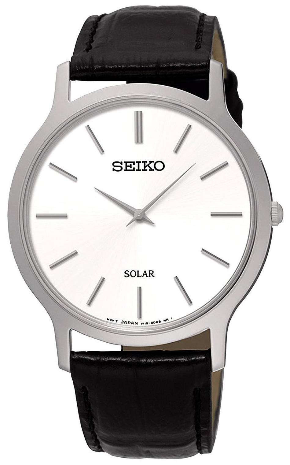 Seiko Solar Herrklocka SUP873P1 Vit/Läder Ø37.8 mm
