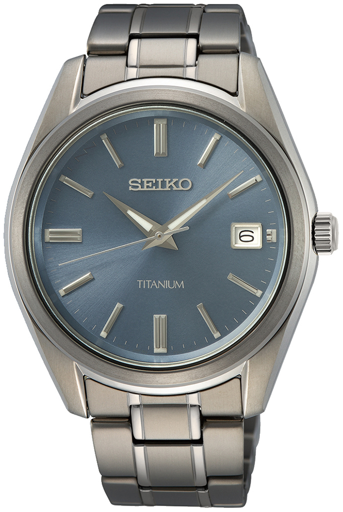 Seiko Herrklocka SUR371P1 Discover More Blå/Titan Ø40.2 mm - Seiko