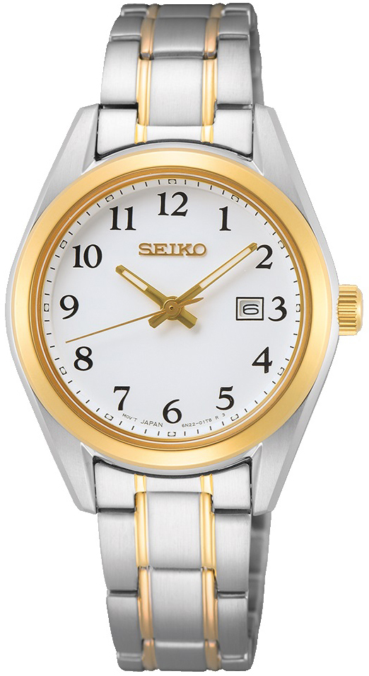 Seiko Damklocka SUR466P1 Neo Classic Vit/Gulguldtonat stål Ø30 mm - Seiko
