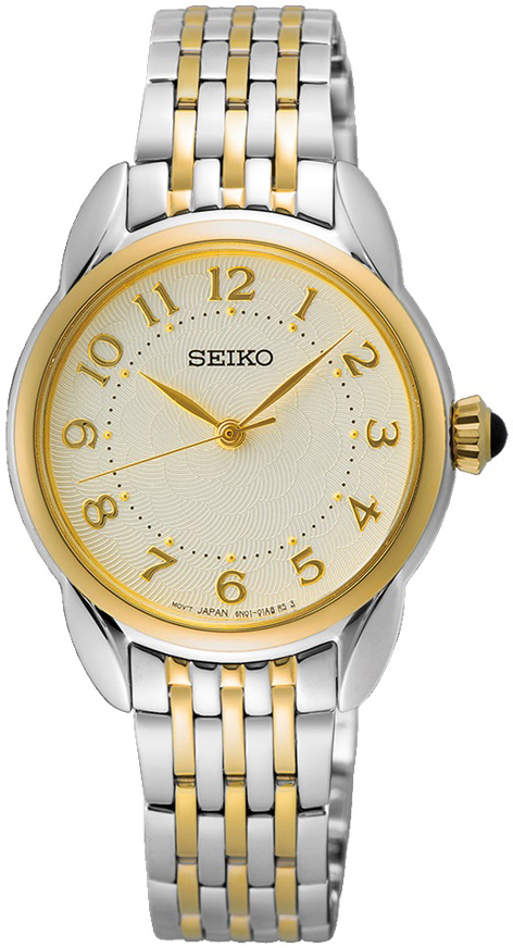 Seiko Damklocka SUR562P1 Classic Beige/Gulguldtonat stål Ø28.7 mm - Seiko