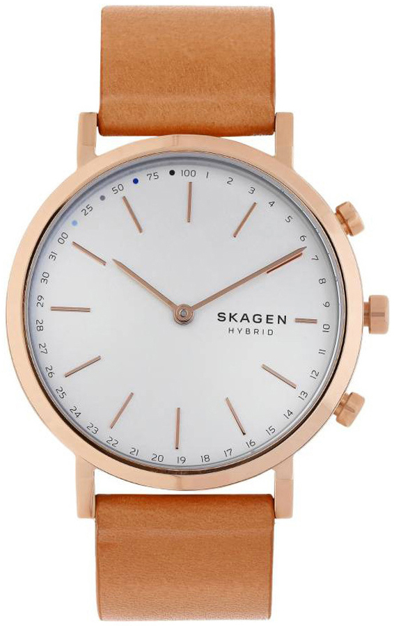 Skagen Damklocka SKT1204 Hald Vit/L&auml;der &Oslash;40 mm