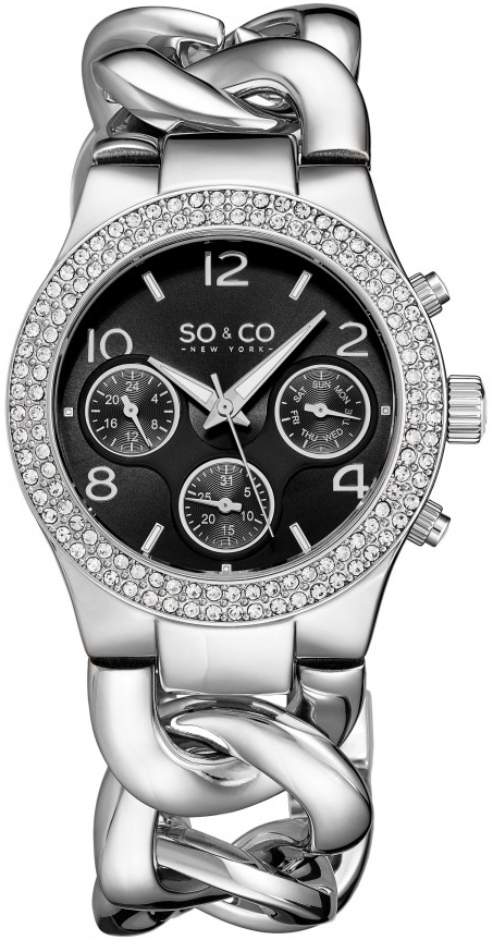 So & Co New York Damklocka 5013A.5 Soho Svart/Stål Ø38 mm - So & Co New York