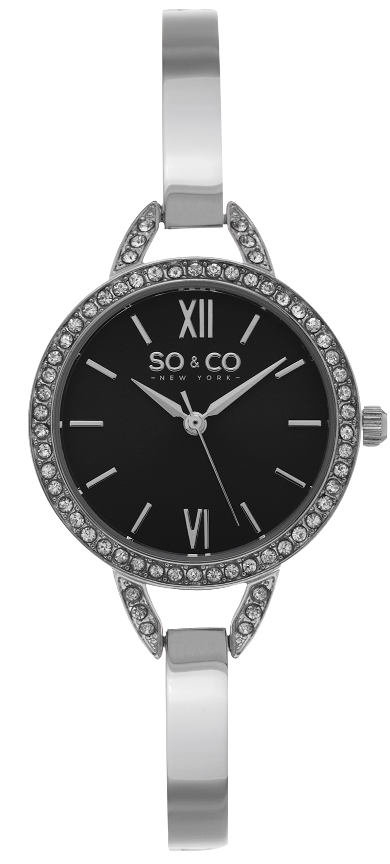 So & Co New York Damklocka 5088.1 Studio Svart/Stål Ø30 mm - So & Co New York