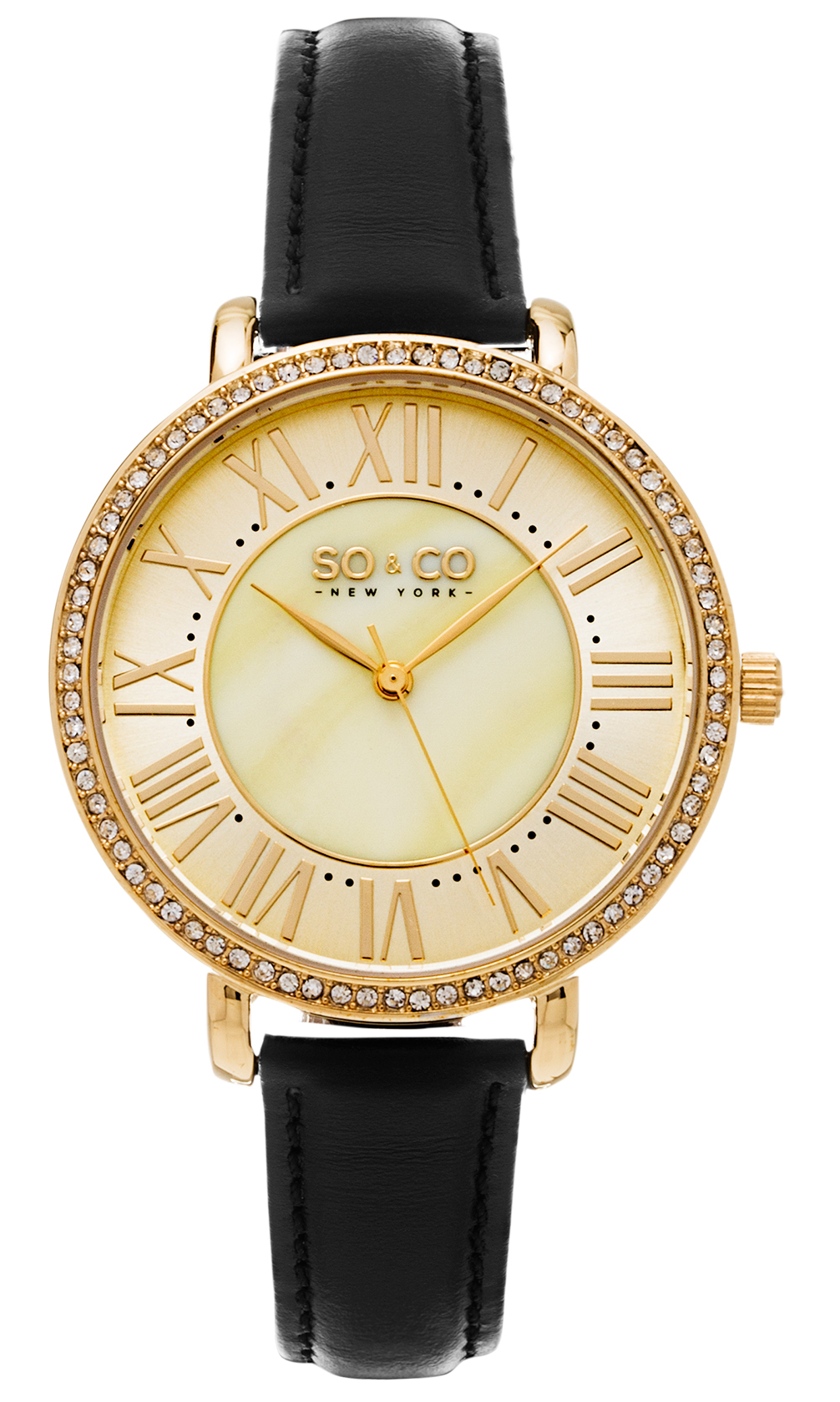 So & Co New York Damklocka 5090.3 Studio Flerfärgad/Läder Ø36 - So & Co New York