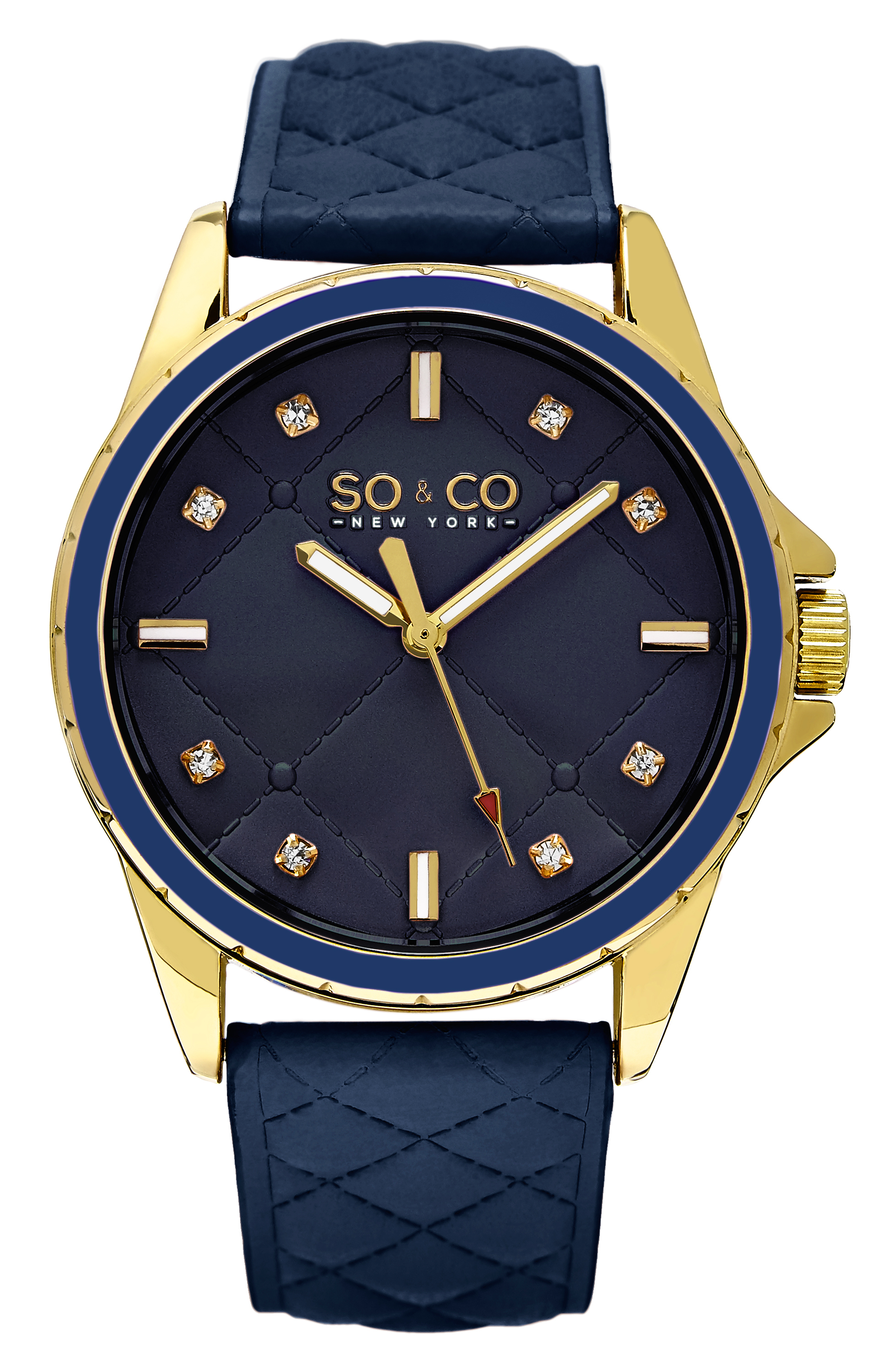 So & Co New York Damklocka 5201.3 SoHo Blå/Läder Ø38 mm - So & Co New York