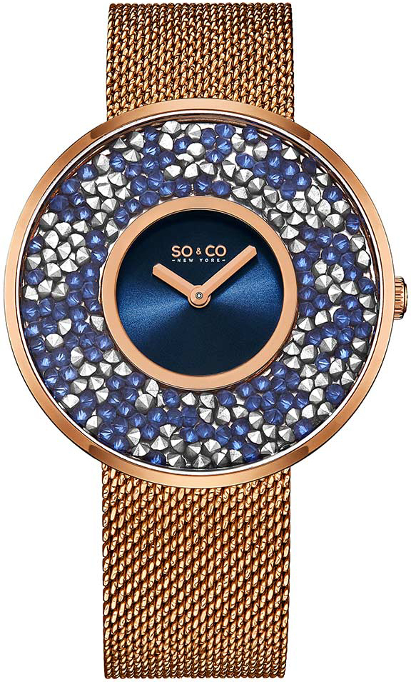 So & Co New York Damklocka 5223M.6 Chelsea Blå/Roséguldstonat - So & Co New York