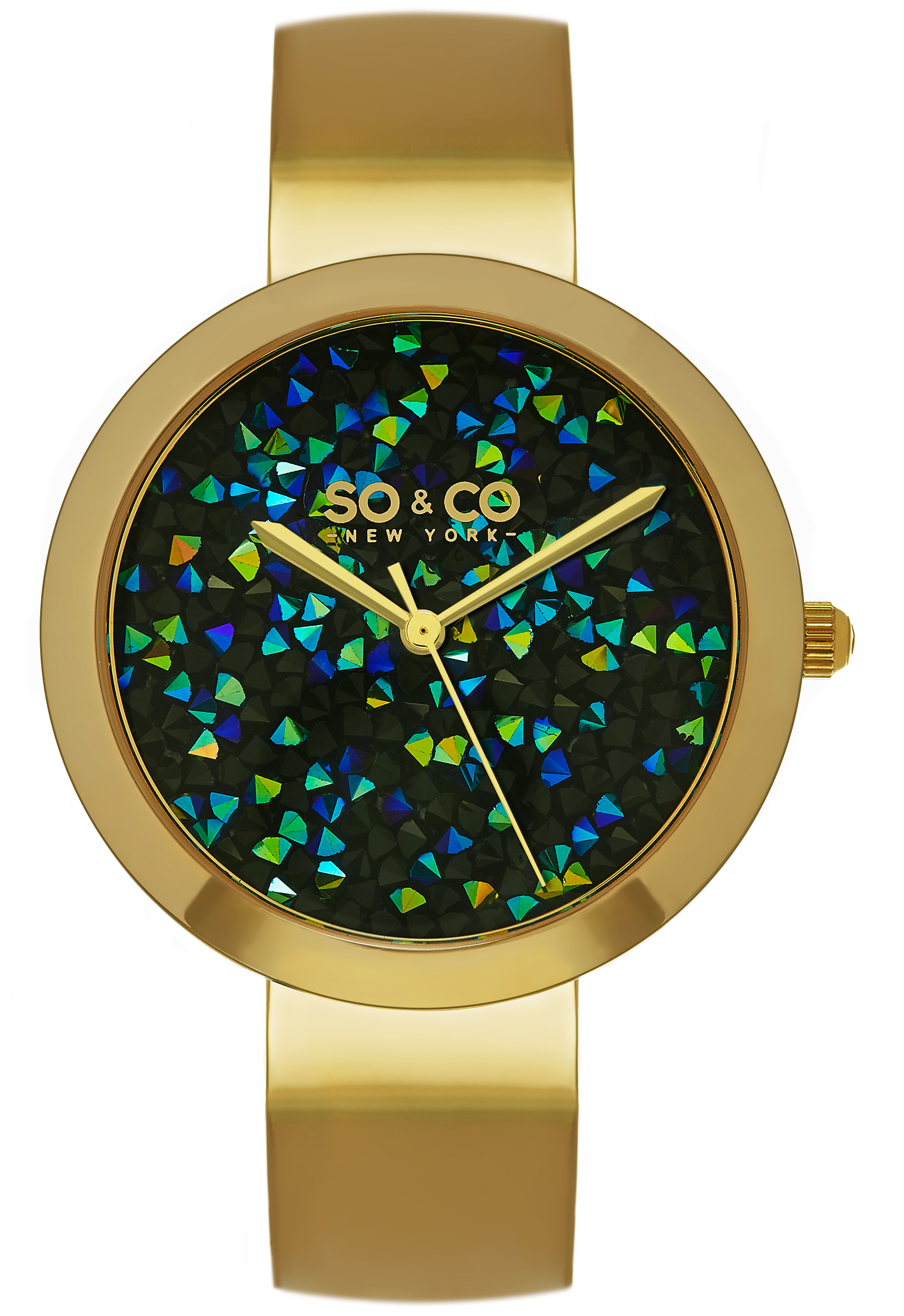 So & Co New York Damklocka 5249.3 SoHo Svart/Gulguldtonat stål - So & Co New York