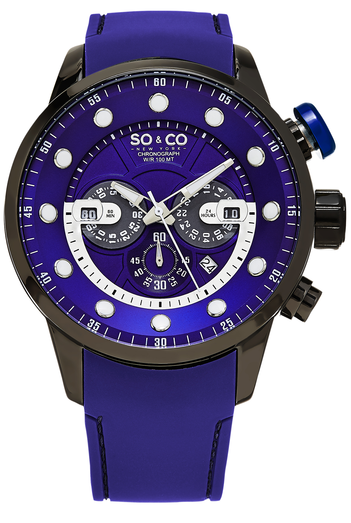 So & Co New York Herrklocka 5270.1 Monticello Blå/Gummi Ø50 mm - So & Co New York
