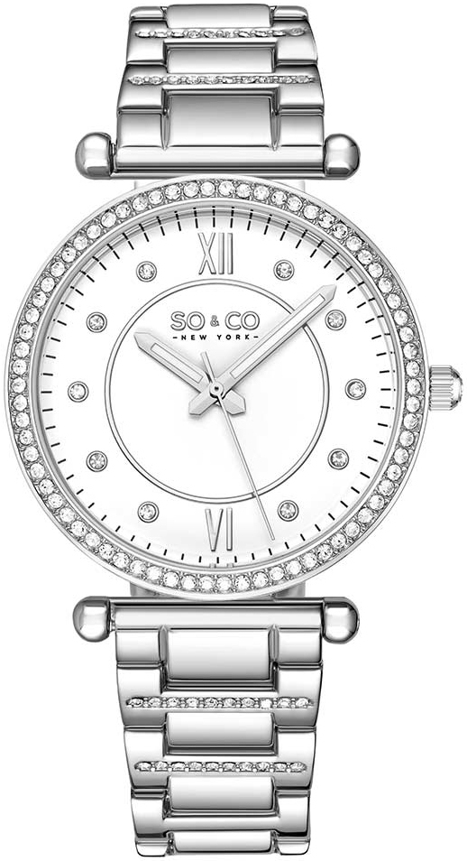So & Co New York Damklocka 5516.1 Madison Vit/Stål Ø36 mm - So & Co New York