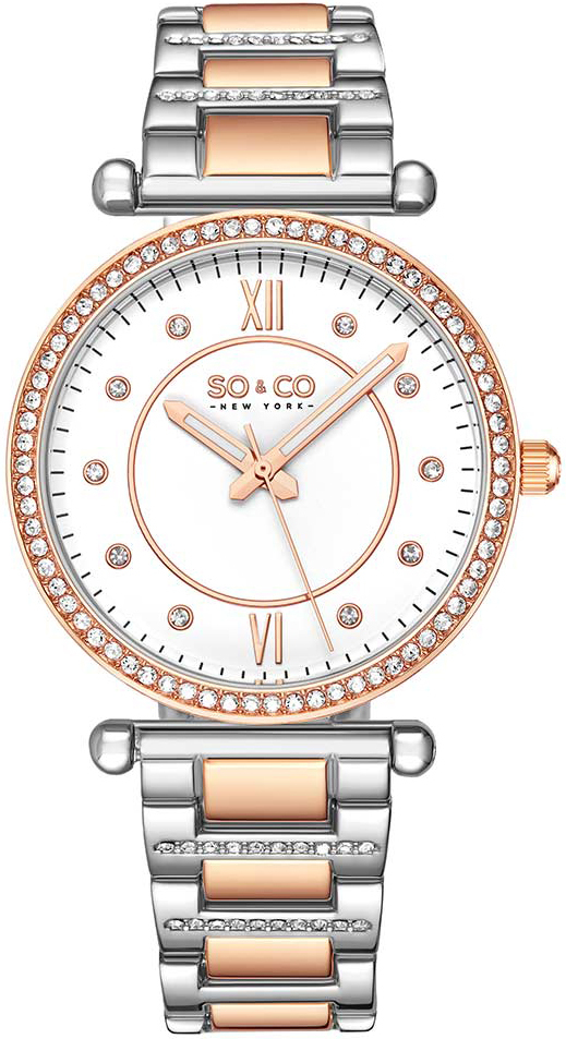 So & Co New York Damklocka 5516.2 Madison Vit/Roséguldstonat - So & Co New York