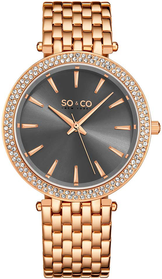 So & Co New York Damklocka 5518.2 Madison Grå/Roséguldstonat - So & Co New York