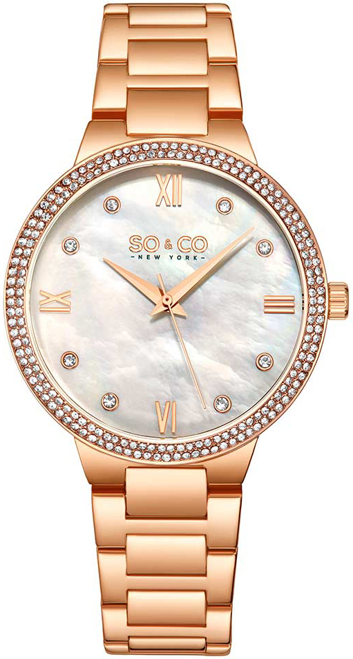 So & Co New York Damklocka 5519.4 Madison Vit/Roséguldstonat - So & Co New York