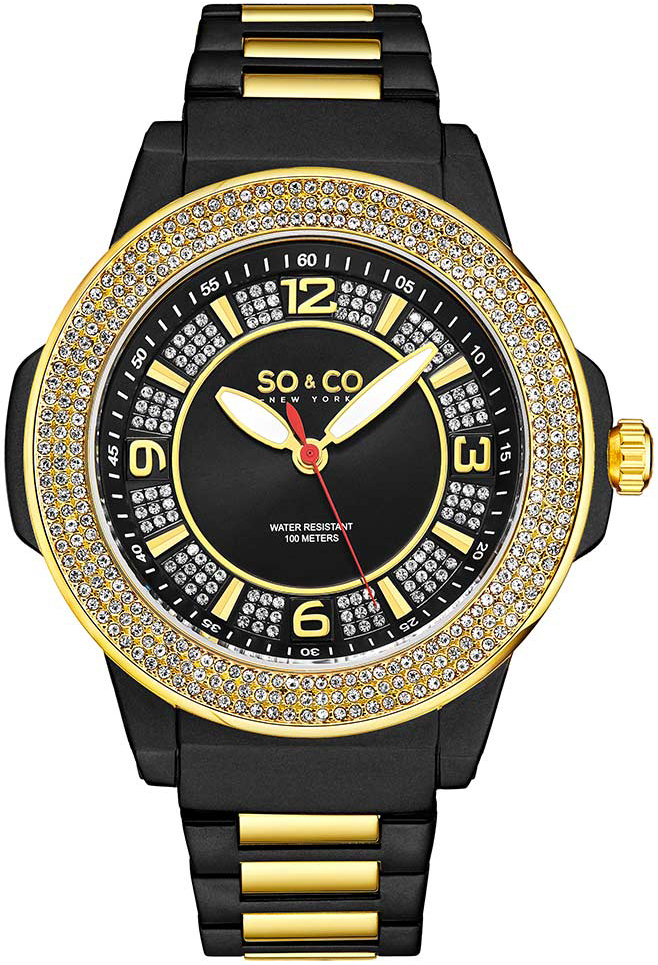So & Co New York Herrklocka 5565.3 Madison Svart/Gulguldtonat - So & Co New York