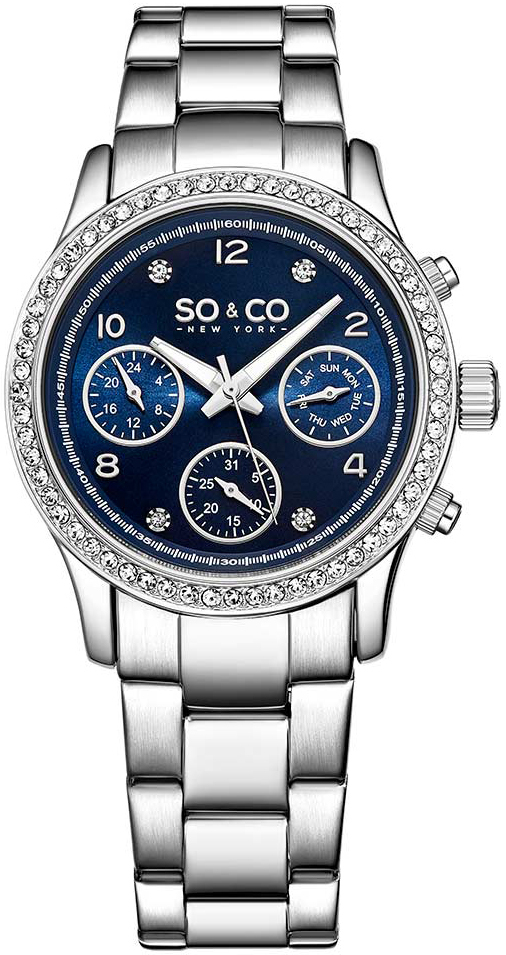 So & Co New York Damklocka 5567.2 Madison Blå/Stål Ø38 mm - So & Co New York