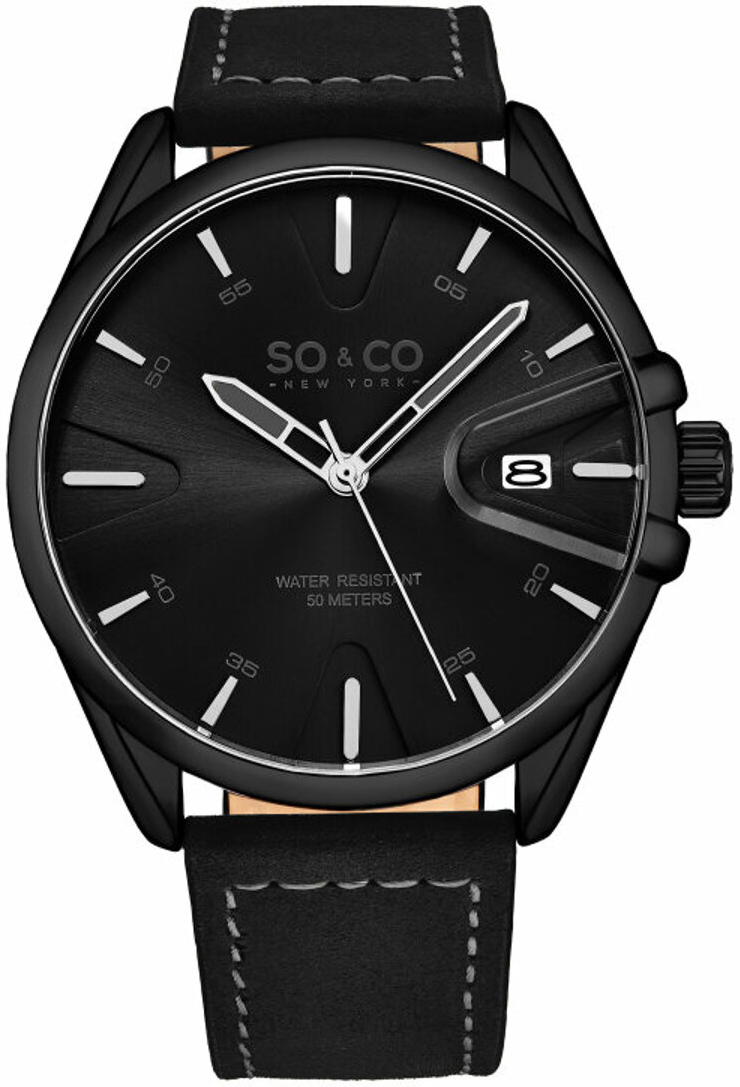 So & Co New York Herrklocka 5594.5 Madison Svart/Läder Ø44 mm - So & Co New York