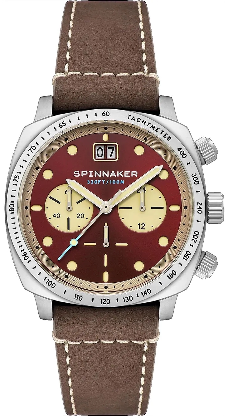 Spinnaker Herrklocka SP-5068-05 Hull Röd/Läder Ø42 mm - Spinnaker