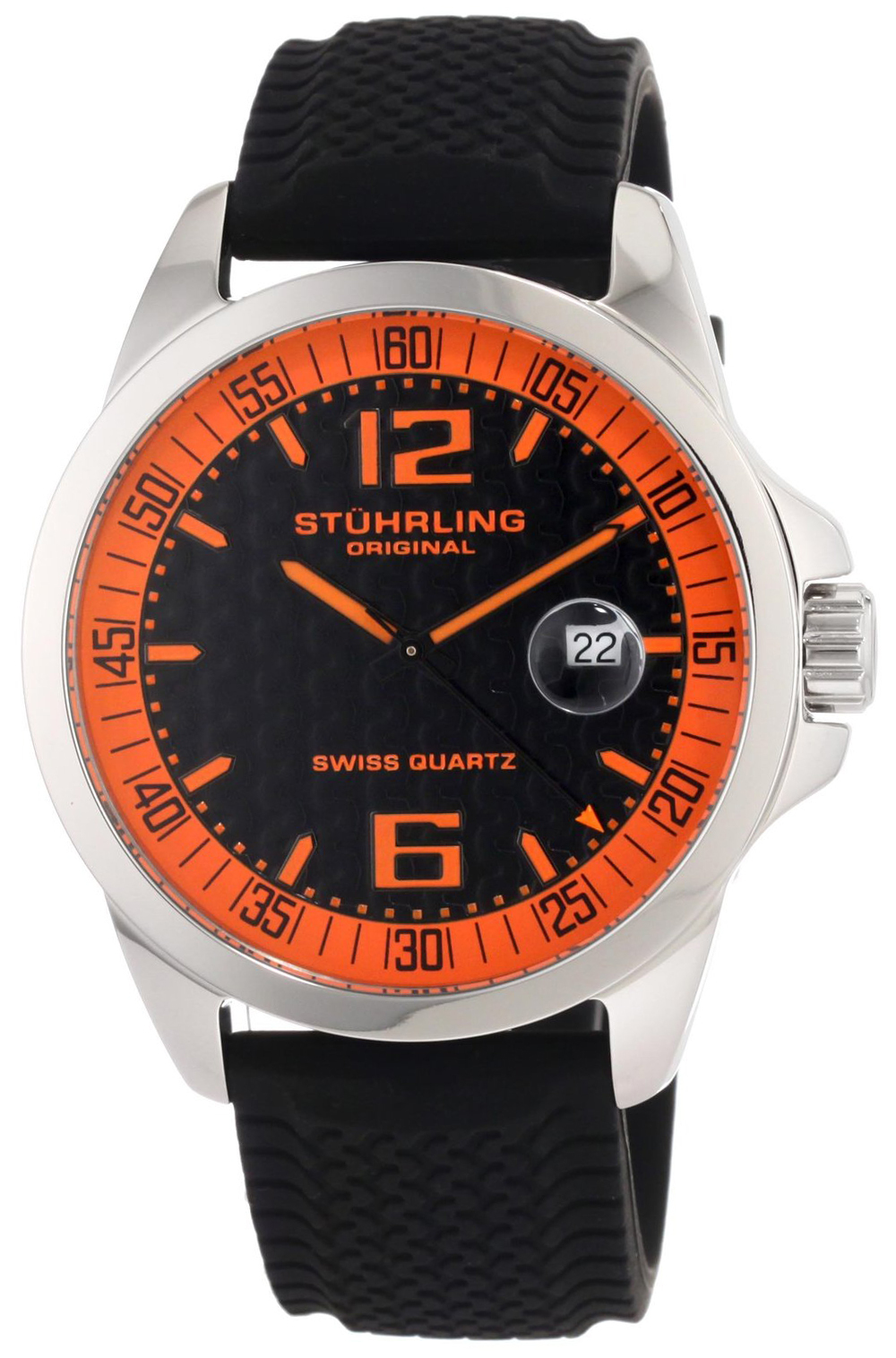 Stührling Original Herrklocka 219.331657 Svart/Gummi Ø44 mm - Stührling Original