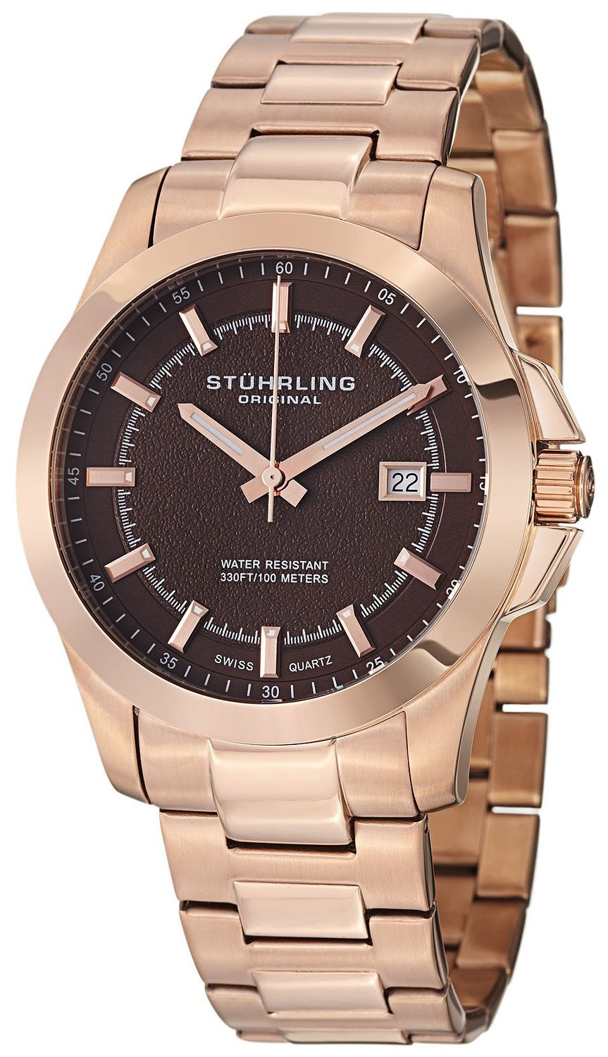 Stührling Original Herrklocka 236.05 Brun/Roséguldstonat stål Ø42 mm - Stührling Original