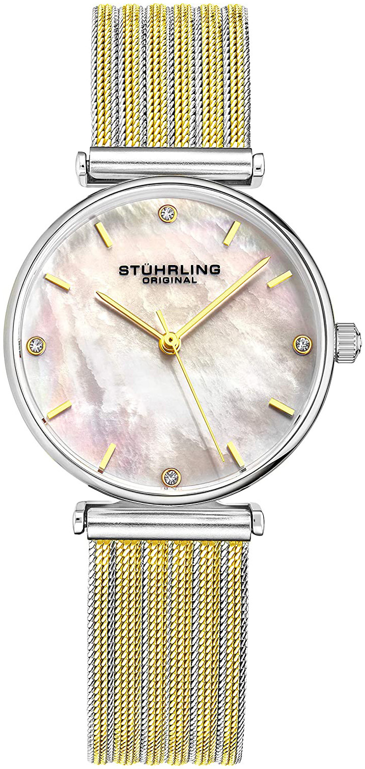 Stührling Original Damklocka 3927.3 Classic Vit/Gulguldtonat stål - Stührling Original