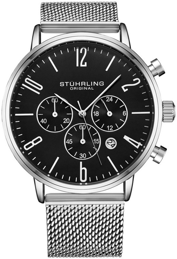 Stührling Original Herrklocka 3932.1 Monaco Svart/Stål Ø48 mm - Stührling Original